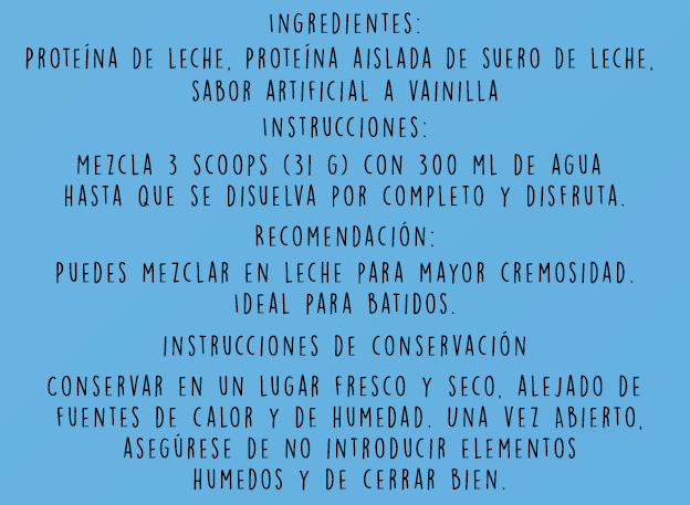 PROTEÍNA VAINILLA (SIN DULCE) X 1 KILO