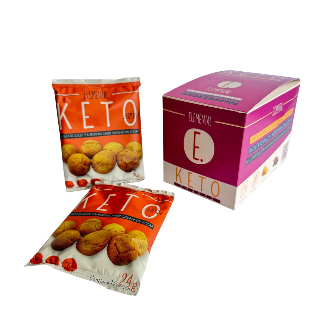 KETO-Galleta queso y almendras cheddar x 8