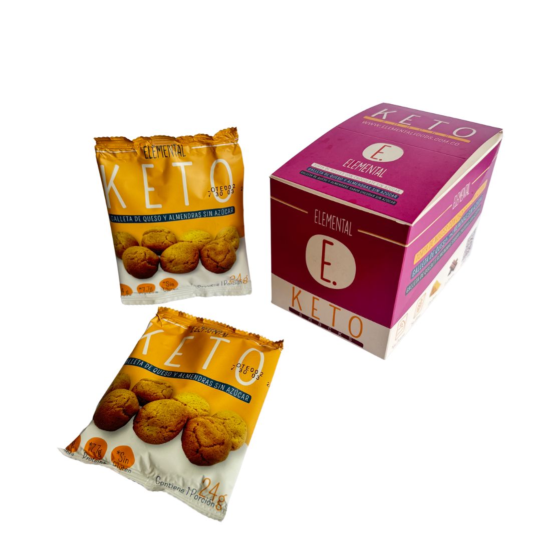 KETO-Galleta queso y almendras natural x 8