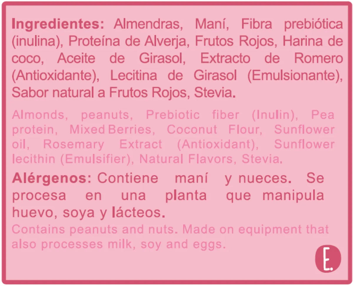 GALLETA VEGANA DE PROTEÍNA FRUTOS ROJOS X 12 UNI
