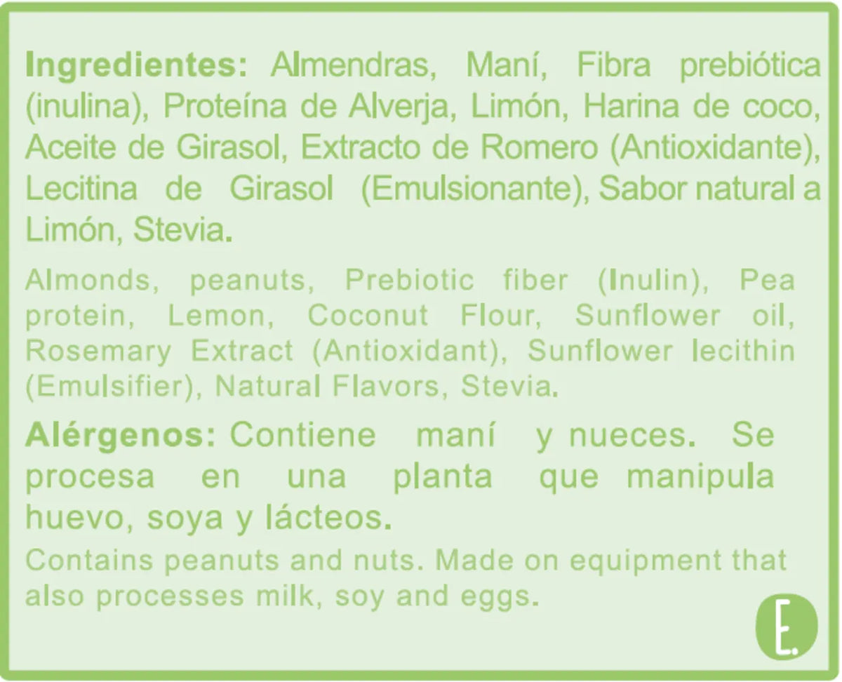 GALLETA VEGANA DE PROTEÍNA LIMÓN X 12 UNI