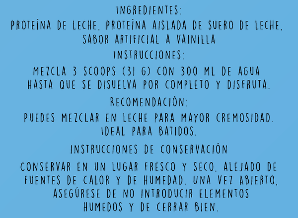 PROTEÍNA VAINILLA (SIN DULCE) X 1 KILO