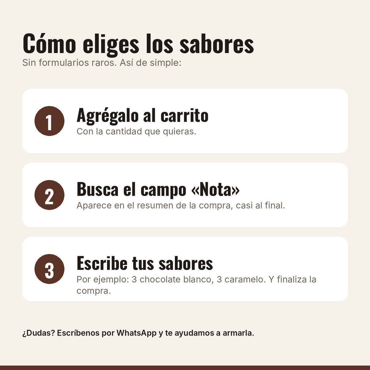 Cómo elegir los sabores de Blondies con Proteína Pack x 6 con el campo Nota