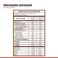 Tabla nutricional de Brownie Caramelo con Proteína Caja x 10