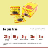 Brownie Chocolate con Proteína Caja x 10: 25 g proteína, 10 g fibra, 0 g azúcar añadida, Sin harinas, Sin gluten