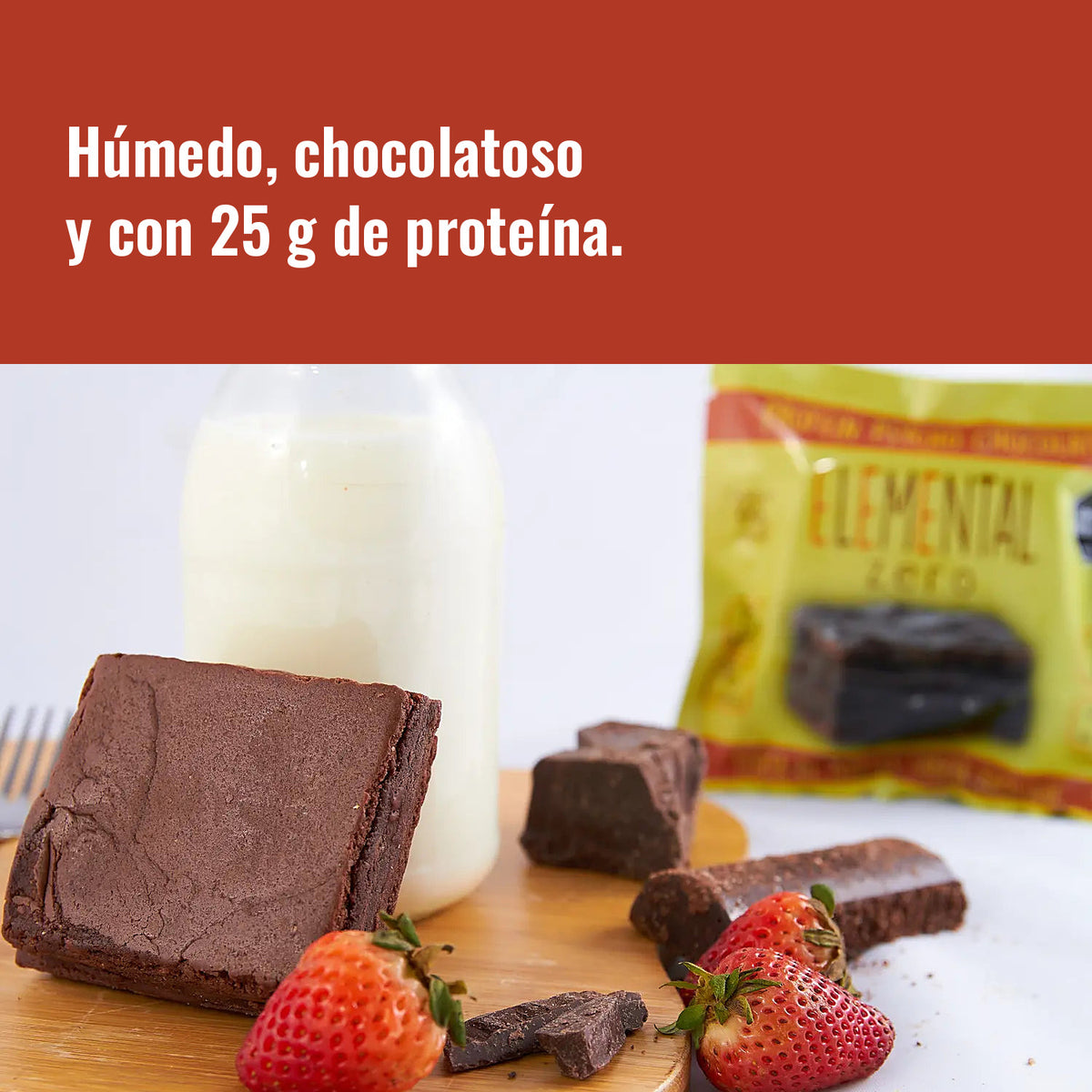 Brownie Chocolate con Proteína Caja x 10 en una preparación