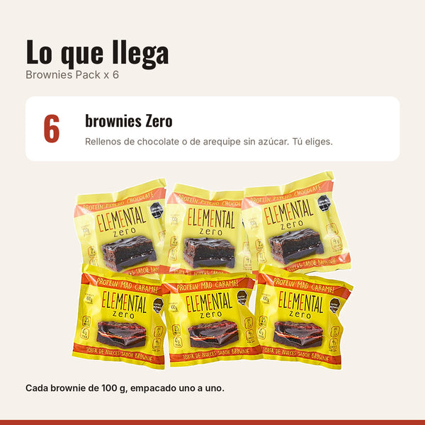 Qué incluye Brownies con Proteína Pack x 6