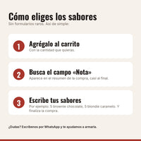 Cómo elegir los sabores de Caja Surtida Brownies y Blondies x 10 con el campo Nota