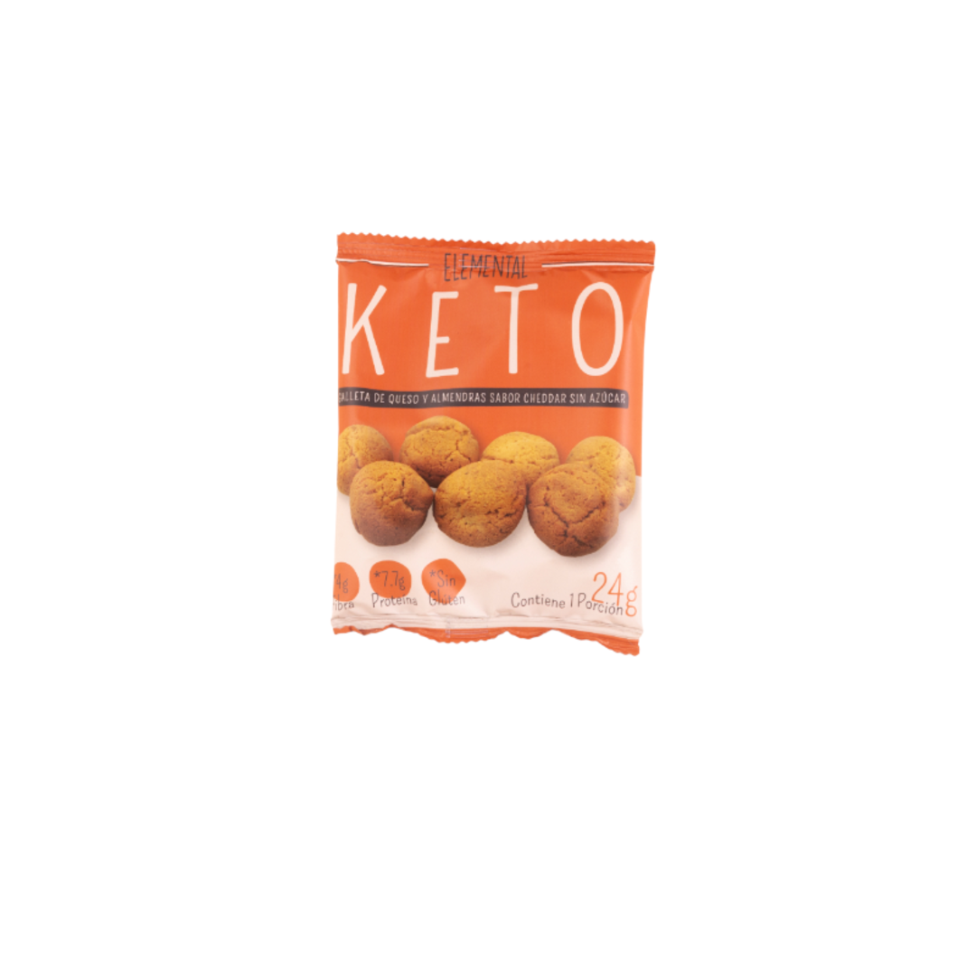 KETO-Galleta queso y almendras cheddar x 8