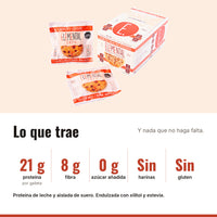 Galleta Vainilla-Chips con Proteína Caja x 10: 21 g proteína, 8 g fibra, 0 g azúcar añadida, Sin harinas, Sin gluten