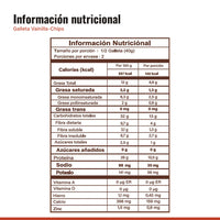 Tabla nutricional de Galleta Vainilla-Chips con Proteína Caja x 10