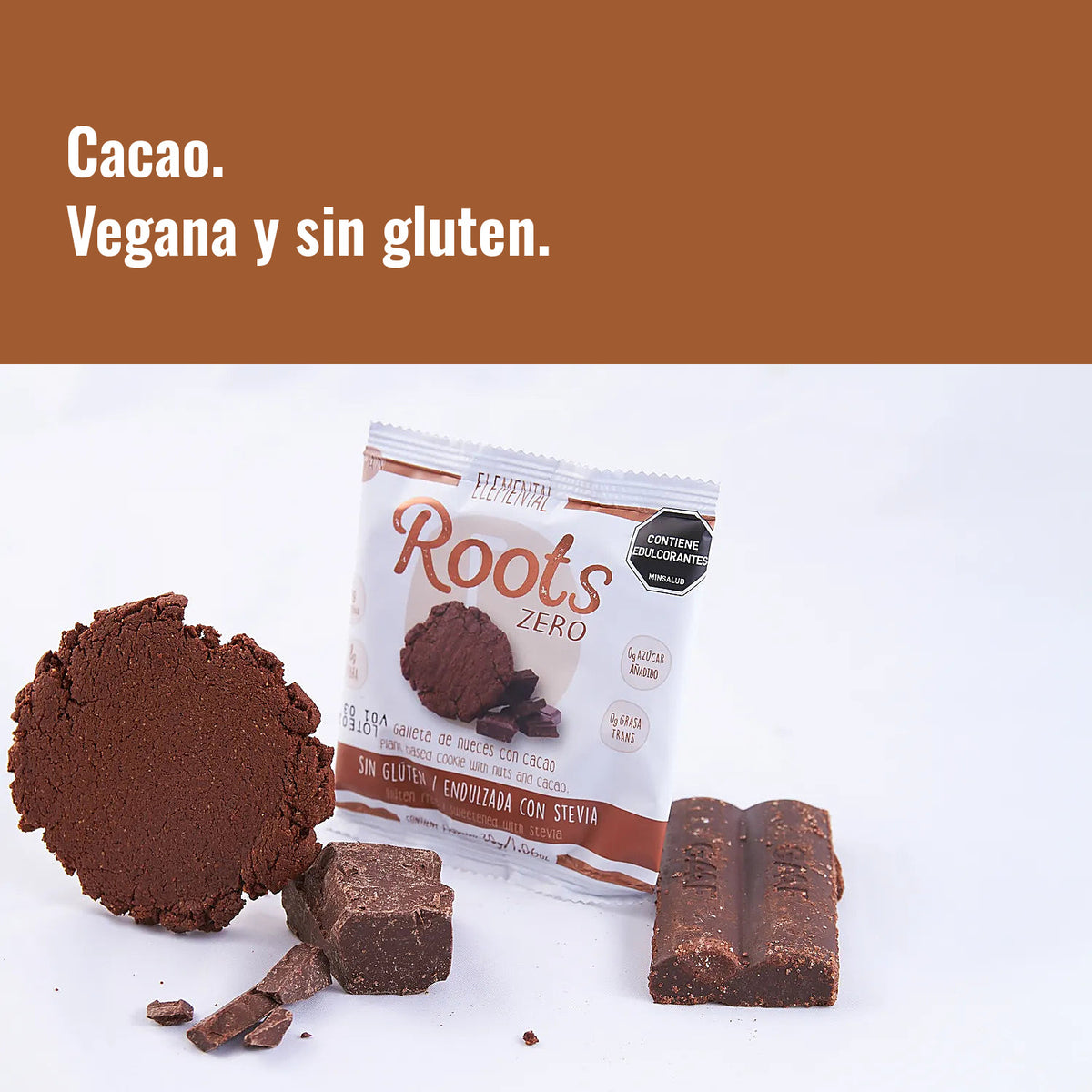 Galleta Vegana Roots Cacao x 12 en una preparación