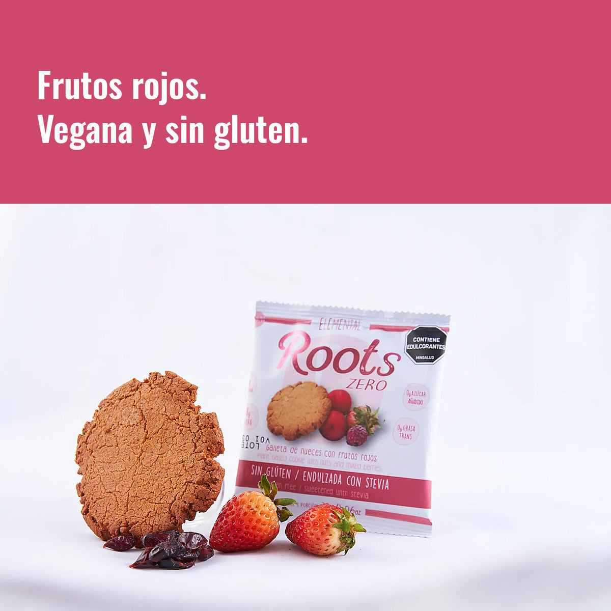 Galleta Vegana Roots Frutos Rojos x 12 en una preparación