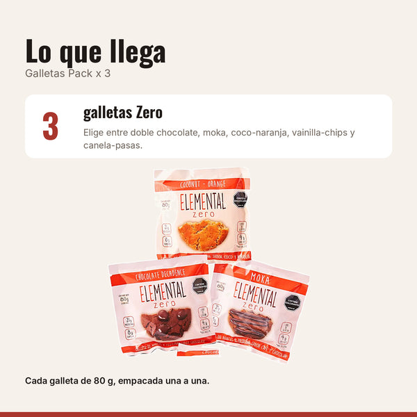 Qué incluye Galletas con Proteína Pack x 3