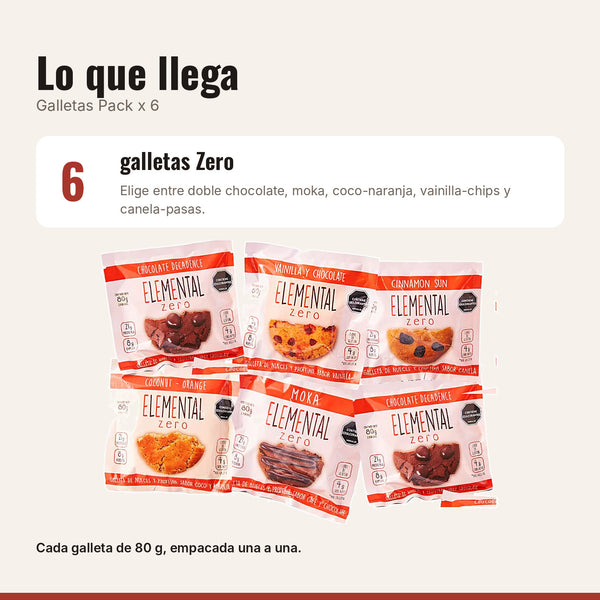 Qué incluye Galletas con Proteína Pack x 6