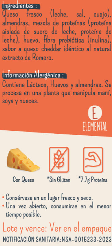 KETO-Galleta queso y almendras cheddar x 8
