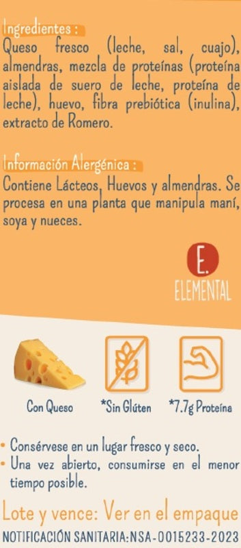 KETO-Galleta queso y almendras natural x 8