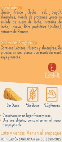 KETO-Galleta queso y almendras natural x 8
