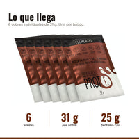 Six-pack de proteína chocolate: 6 sobres de 31 g