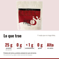 Proteína moka: 25 g de proteína, 0 g de azúcar, menos de 1 g de carbohidratos, 0 g de grasa, alta en calcio