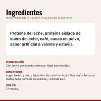 Ingredientes de la proteína moka