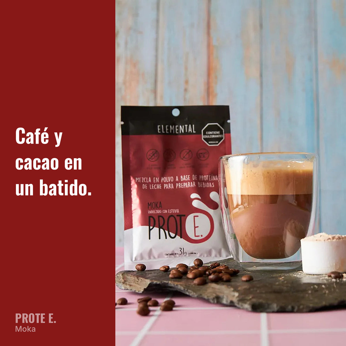 Preparación con proteína Elemental sabor moka