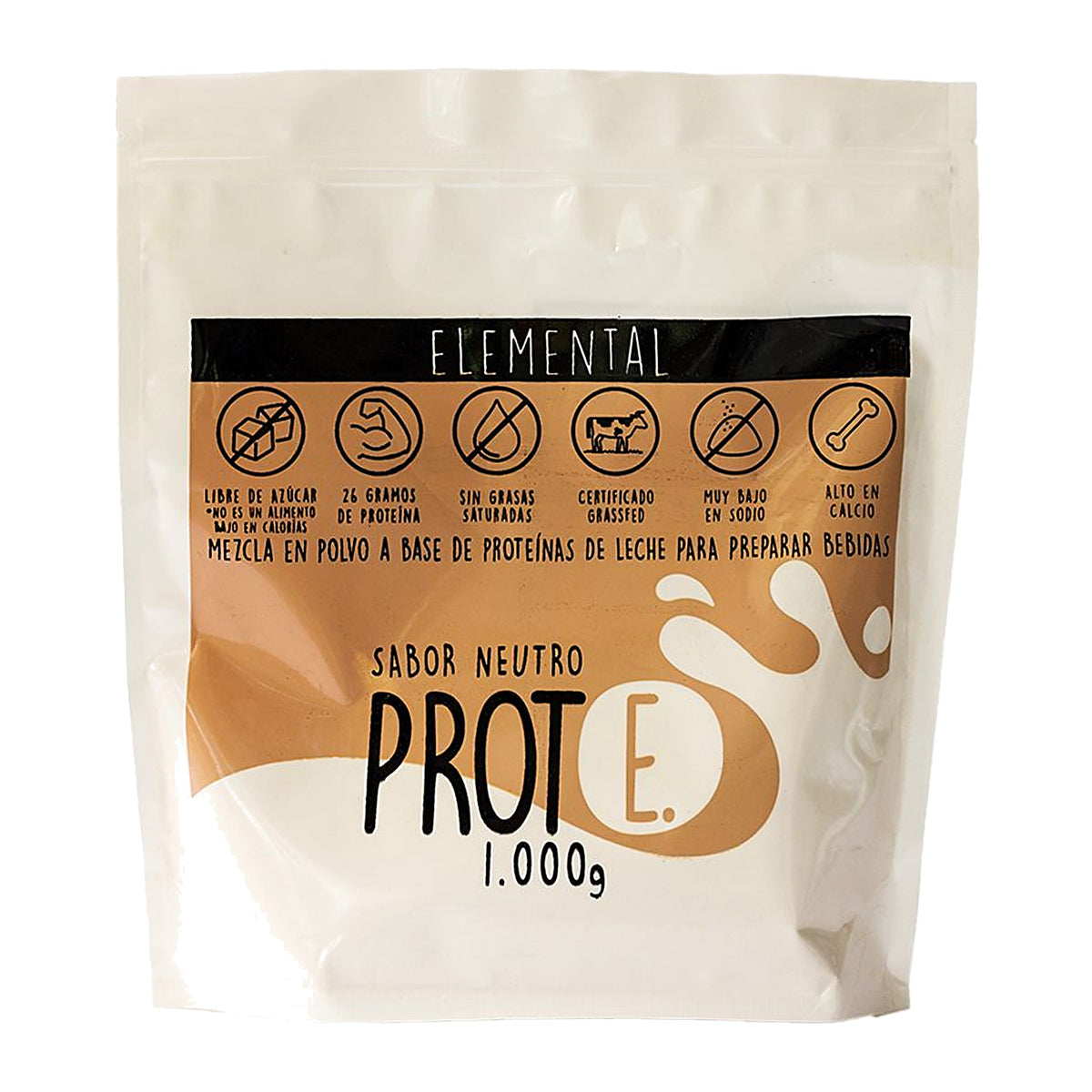 Bolsa de proteína en polvo de 1 kg Elemental Prote E. neutra
