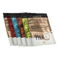 Six-pack de sobres de proteína Elemental Prote E. en sabores surtidos