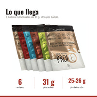 Six-pack de proteína en sabores surtidos: 6 sobres de 31 g
