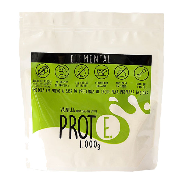 Bolsa de proteína en polvo Elemental Prote E. vainilla con estevia de 1 kg