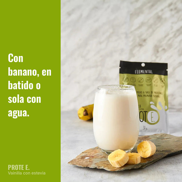 Preparación con proteína Elemental sabor vainilla con estevia