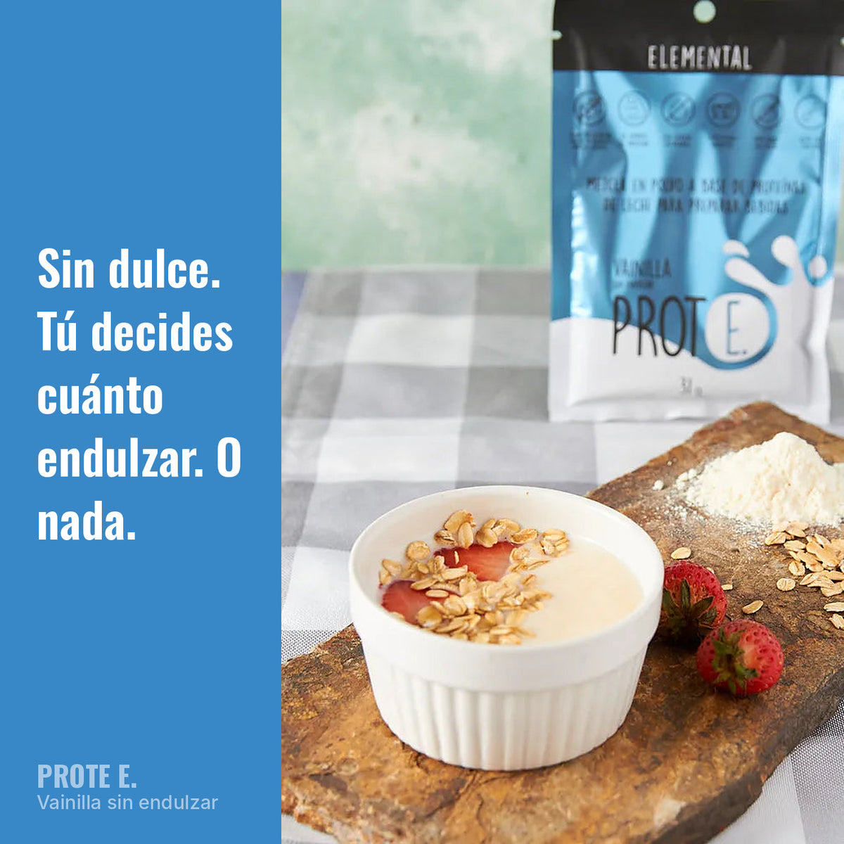 Preparación con proteína Elemental sabor vainilla sin endulzar