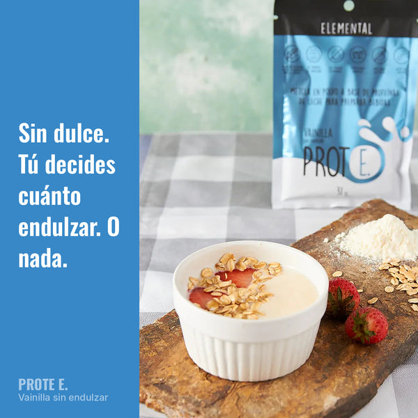 Preparación con proteína Elemental sabor vainilla sin endulzar