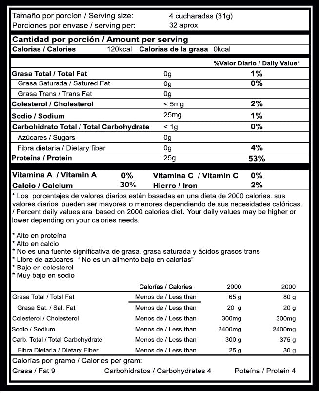 PROTEÍNA CHOCOLATE (CON ESTEVIA)X 1 KILO